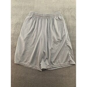 Youth L Gray Athletic Shorts Elastic Waistband Dry-Excel Polyester‎